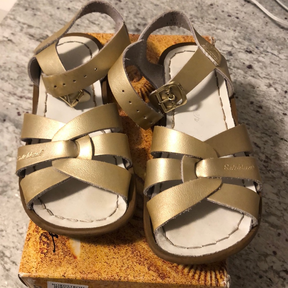Gold salt water sandals